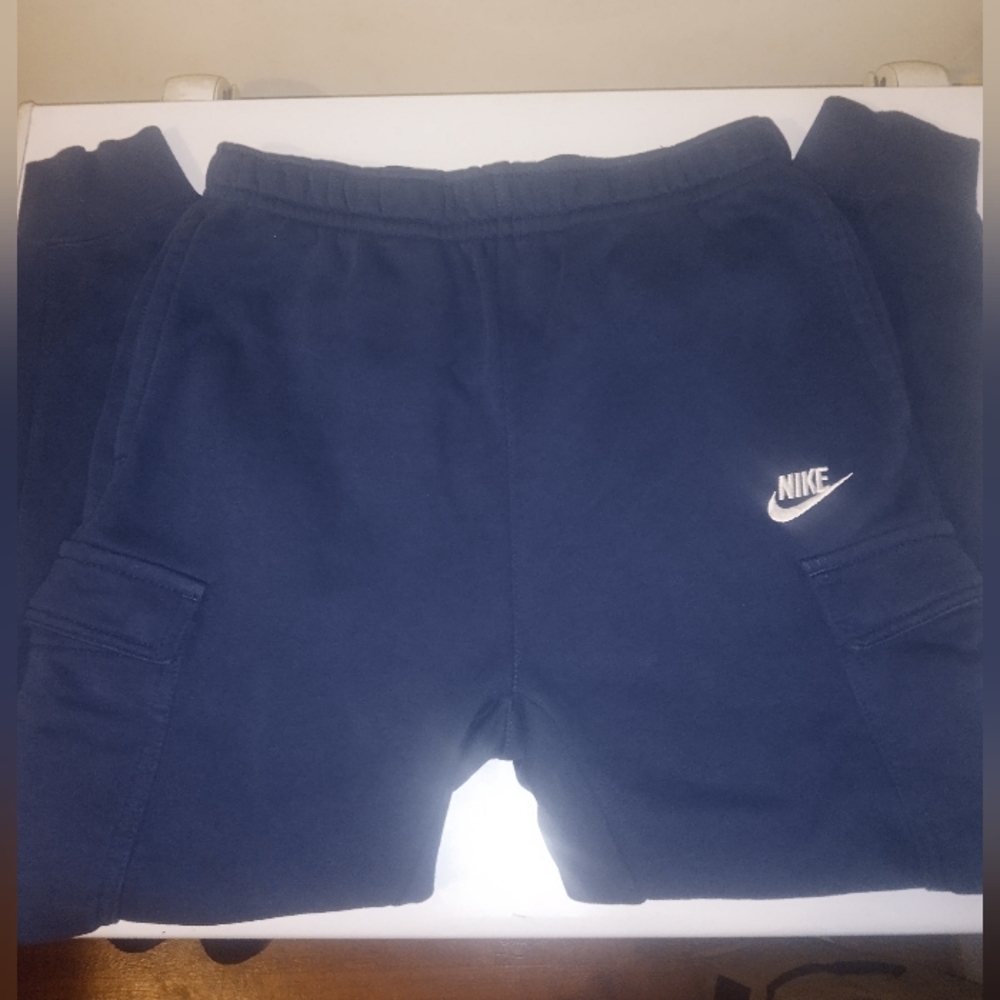 Nike Dark Blue Cargo Style Pocket With Fitted Ankle Jogging Pants Size~Small P.